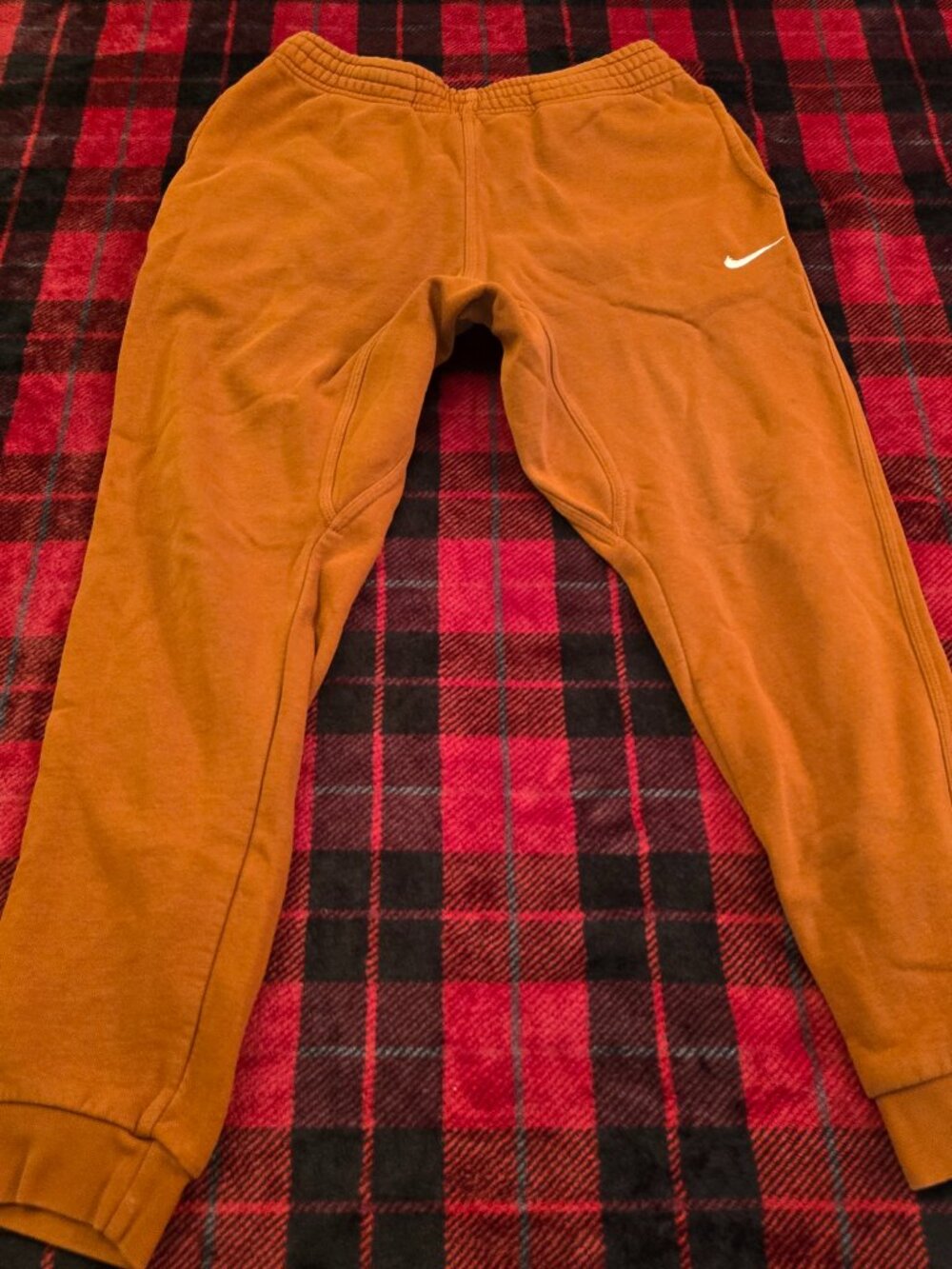 Nike Club Fleece Joggers Burnt Orange Rust Brown Size Medium